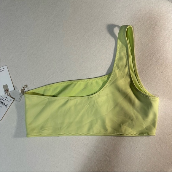 GOOD AMERICAN {NWT} Compression Hot Shoulder Swim Top | key lime | 4 / XL 14-16 - Picture 3 of 5